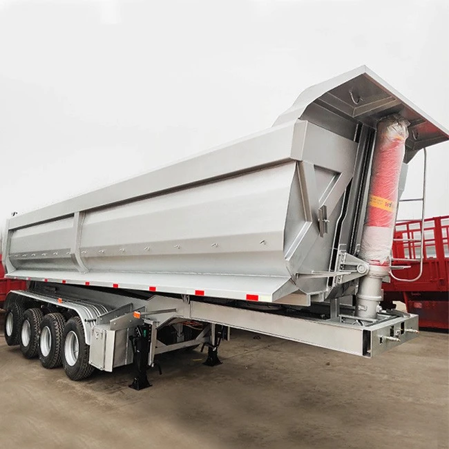 China Factory TONGYA Brand U Shape Hyva Cylinder Dump Trailer til salg
