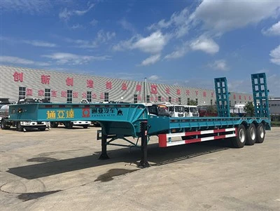 3 Axle Low Bed Semi Trialer With Ladder