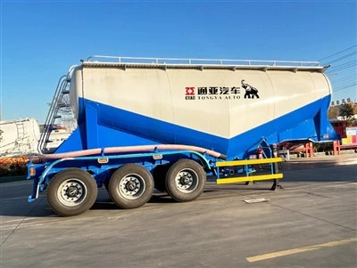 Single Tire 3-akslet Bulk Cement Tanker Semi Trailer